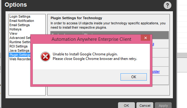 fix the google chrome plugin in aa